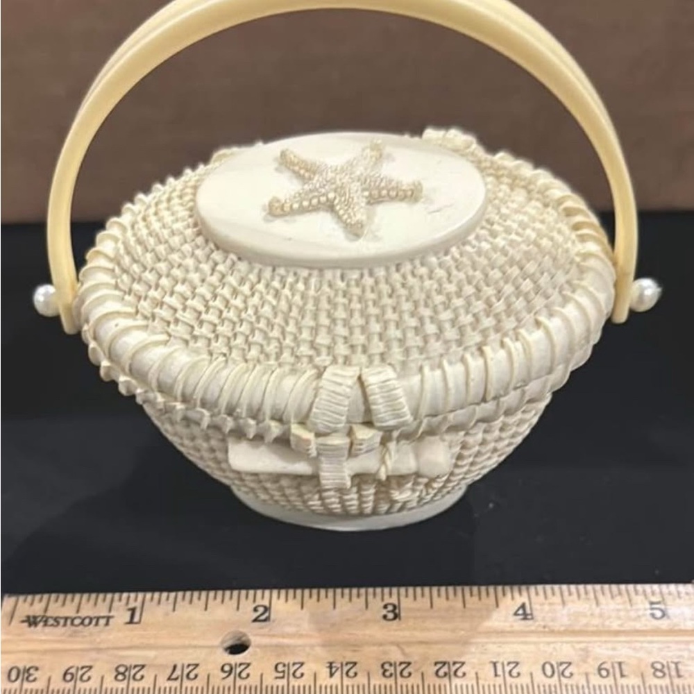 Cream Woven Resin Basket Box